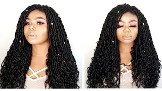 How to install Goddess faux locs curly crochet braid/ft xtrend Hair