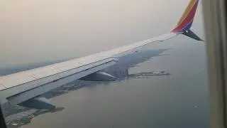 Southwest Airlines Flight Over Downtown Chicago, Illinois