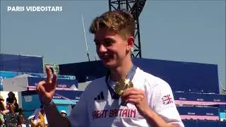Toby Roberts (Team Great britain Climbing) celebrates his Olympics Gold medal @ Paris 10 august 2024