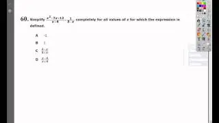 Question 60 - Practice Test 2 - Tennessee EOC Algebra 1 Practice Test