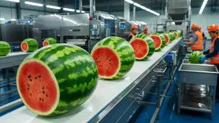 Inside the Factory: How Watermelons Are Turned Into Sweet Red Juice &mdash; Full Industrial Process