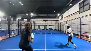 Start the point with a lob down the line then play 