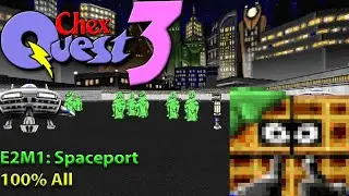 Chex Quest 3 (ZDoom) Walkthrough - E2M1: Spaceport [100% All]
