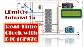 LDmicro 15: I2C LCD/DS3231 RTC with PIC16F876 (Microcontroller PLC Ladder Programming with LDmicro)