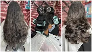 How to blow dry with Rollers/tutorial/step by step/easy way/out curls blow dry/ Avinashhaircare