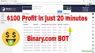 Binary Bot Real Account Trading 2018 . 20 Minutes $100 Profit