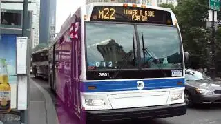 NYCTA / MTA Bus : Orion VII Next Generation Hybrid 3801 On The M22 & MCI D4500CT 2242 On The BM2