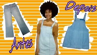 DIY: COMO FAZER JARDINEIRA (Salopete) COM CALÇA JEANS