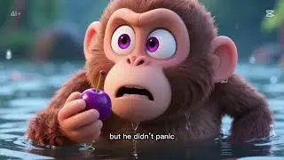 🐒 The Clever Monkey and the Crocodile | 2-Minute Cartoon Story with a Life Lesson 🐊