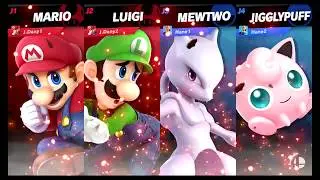SSBU (Ver. 3.1.0) - Smash en L&iacute;nea - Mario Bros vs Mewto & Jigglypuff - 01/06/2019
