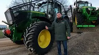 Miško traktorius John Deere 6155M ir BMF priekaba