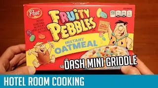 Cooking Fruity Pebbles Oatmeal On A Dash Mini Griddle - Dollar Tree Food Review