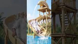 🔥Grandpa build a dolphin slide 🐠🛝#shorts #ai #art #craft #slide #dolphin #youtubeshorts