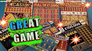 WINNERS..GOLDFEVER..BANK THE CASH..FULL OF &pound;1,000s..BLACK GOLD..SUPER 7s.DOUBLE MATCH..SCRATCHCARDS