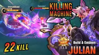 22 Kills! Jungler META Julian 100% Killing Machine - Build Top 1 Global Julian ~ MLBB