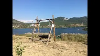 Остров на озере Гасфорт. Лес, озеро и плот в озере как в средневековье. Крым 2020. Красивая природа!