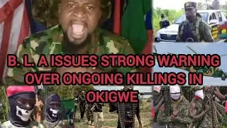 BIAFRAN LIBERATION ARMY ISSUES STRONG WARNING OVER ONGOING KILLINGS IN OKIGWE 