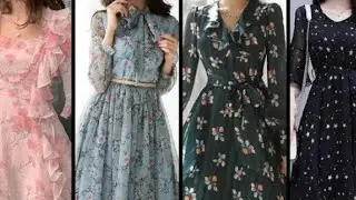 Summer floral frocks design║Floral Printed Chiffon frocks style║Georgete floral printed frock design