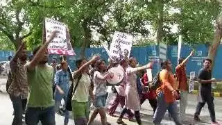 Kanahiya Kumar ,Umar Khalid & JNU Students Protest against HRD minister Smiriti Irani in New Delhi.