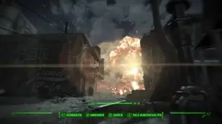 Fallout 4 PS4 V.A.T.S. nightsight and exploding cars