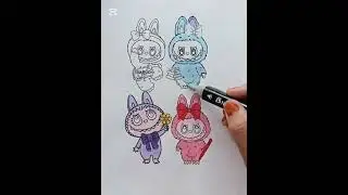 drawing LABUBU art coloring shorts #drawing #labubu #art #painting #shorts