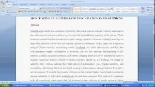 ADAPTIVE DUTY CYCLING FOR PLACE CENTRIC MOBILITY MONITORING USING ZERO COST INFORMATION IN SMARTPHON