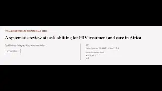 A systematic review of task- shifting for HIV treatment and care in Africa | RTCL.TV