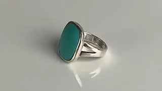 Lot #84: Elvis Presley Owned Sterling Silver Ring w/Turquoise Stone Gifted to Cousin Patsy Presley