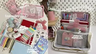 Stationery haul🛍️ | journaling stickers ￼and washitapes, journal bag set up🛋️