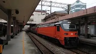 177次自強號E500型羅東站進站+出站 交會4184次區間車EMU500型羅東站進站