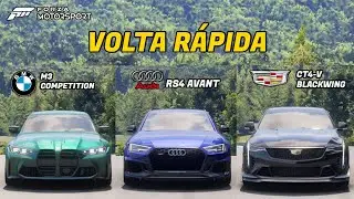 Volta R&aacute;pida BMW M3 Competition vs Audi RS4 Avant vs Cadillac CT4-V | Forza Motorsport