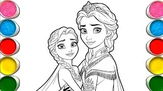 Beautiful Elsa And cute Anna Drawing for beginners||Disney Princess drawing||Frozen2 Drawing||👑💖👑