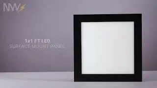 1x1 LED Flat Panel Light - Surface Mount Square - Black Trim