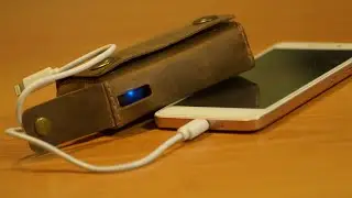Very simple leather case for power banks. Очень простой кожаный чехол для пауэр банка.