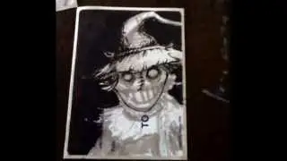 Scarecrow sketch slap on a USPS shipping label