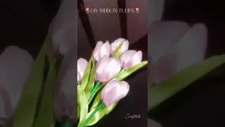 🌷| DIY | How To Make Tulip Flowers With SatinRibbon |#diy #tulips  #trending  #howtomakeribbonflower