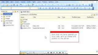Publishing your web via FTP in FrontPage 2003