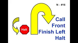 ANKC 2026 Rally Sign N16: Call Dog Front &ndash; Finish Left - Halt (Novice)