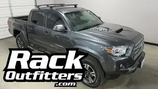 2016 Toyota Tacoma 4 Door Double Cab Rhino Rack Ditch Channel Mount Vortex Black Roof Rack Crossbars
