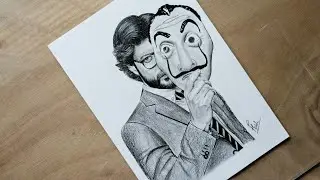 Drawing the Professor from Money Heist