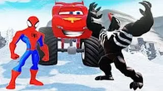 The Amazing Spider-Man and Venom | Disney Cars Makvin | Cartoon game for kids | Tales for Children.