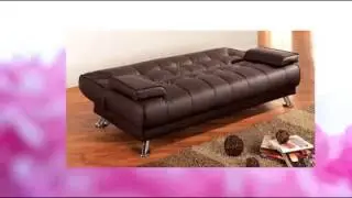 Coaster Futon Sofa Bed with Removable Arm Rests Brown Vinyl