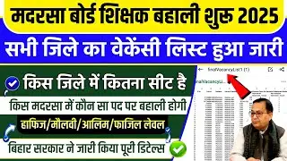 Madrasa Bahali Ka Kis Jila Main Kitna Seat Khali Hai / Bihar Madrasa Bahali Vacancy List Download
