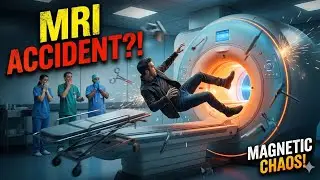 MRI Accident Caught on Camera! Doctors in Shock 😨 #americancomedy #funny #animals 