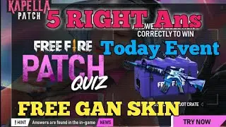 Free fire today Event Patch Quiz Answers || Free Gan SKIN || Today Event Patch Quizzes Answer