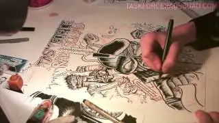 TASK FORCE RAD SQUAD #4 Cover | Inking Time Lapse | Buster Moody
