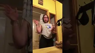 Energetic Woman Dancing in Bathroom to Upbeat Music#dancing #bathroomfun #musiclover
