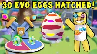 🐯🐼Hatching a Total of 30 GREEN and RED Evolved Eggs In Roblox Ropets💥