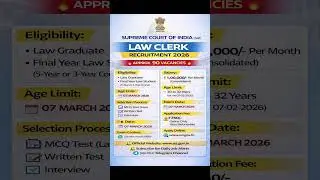 Law Clerk job notification #law_clerk #law_jobs #centralgovernment #govtjobstamil