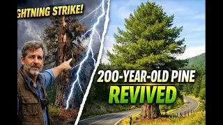 A 200-year-old pine tree struck by lightning by the roadside has been revived.